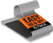 Pants Hangers for Men- 15 Metal Pant Hangers Non Slip Open Ended Trouser Hanger