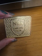 NRA National Rifle Association 2 Million Club Guns Firearms Vintage Belt Buckle