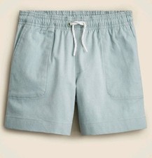 NWT Crewcuts Size 14 Kids Tech Oxford Dock Shorts Green White Cotton CA308