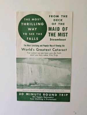 Niagara Falls Maid of the Mist Tourist Brochure Round Trip Boat Ride Folder