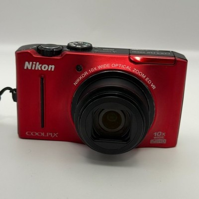 Nikon Coolpix S8100 10x 21.1MP Compact Digital Camera Red Tested