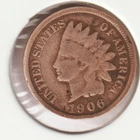 US Rare Old West 1906 Indian Head Penny Coin American Collection Shield Cent USA