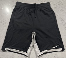 Nike Dri-FIT Youth Boys Athletic Shorts Size XL Black White Swoosh Logo