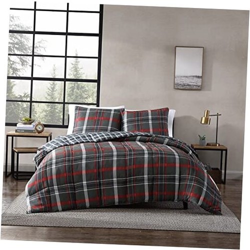 - Queen Comforter Set, Reversible Plaid Bedding with Matching Shams, Home