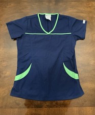 Uniform Advantage Women s Scrub Top Size Medium Navy And Green
