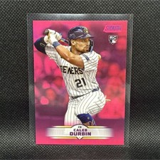 2025 Topps Stadium Club Pink Foil Caleb Durbin #142 Milwaukee Brewers RC 