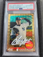 🌟 2017 Topps Heritage Chrome Gold SUPERFRACTOR Aroldis Chapman 1/1 PSA/DNA AUTO