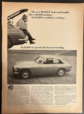 Vtg 1966 British Motor Corp/Hambro, Inc. MGB/GT Auto Ad