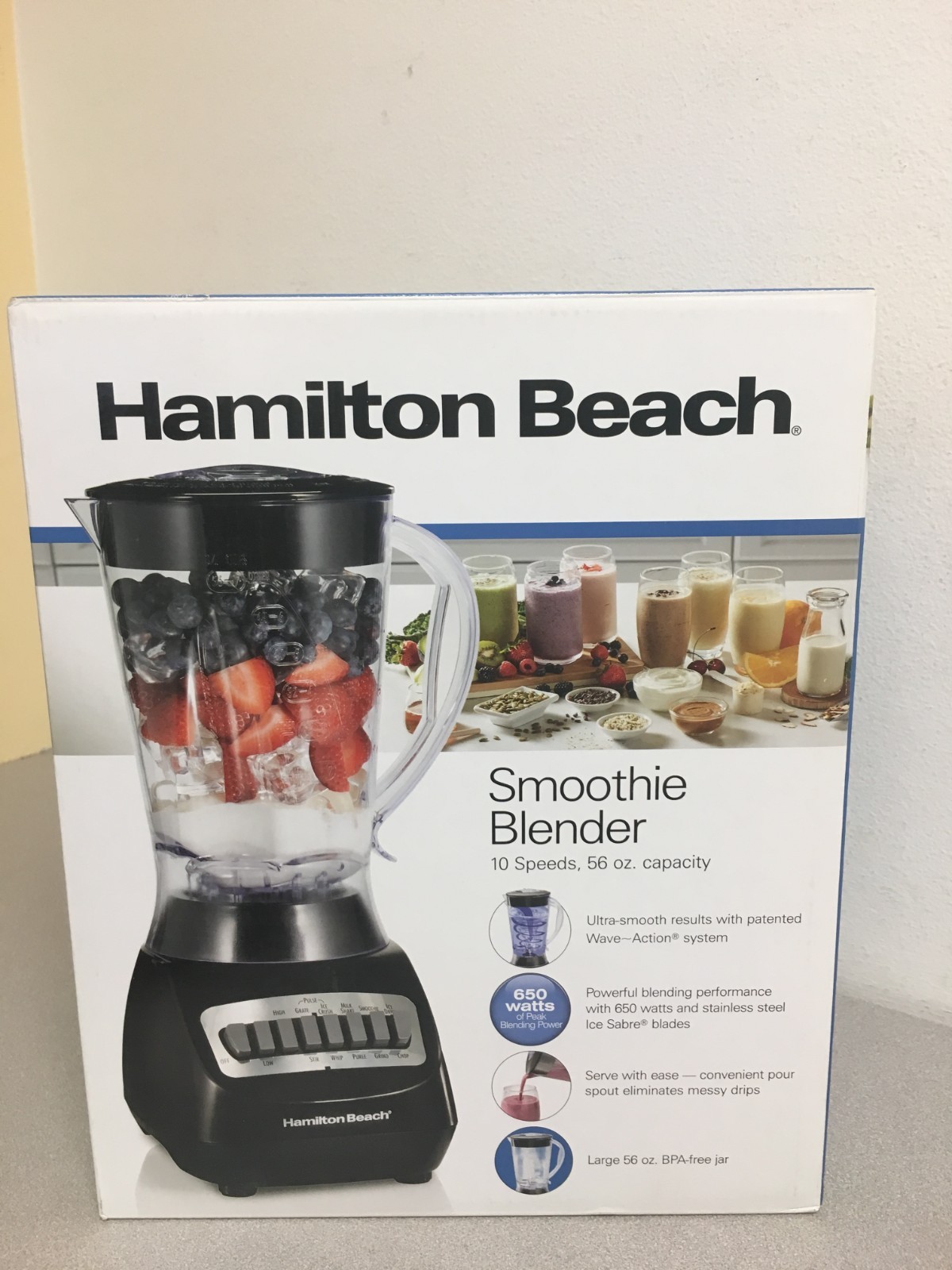 Hamilton Beach Black Metal/Plastic Blender 56 oz 10 speed 50