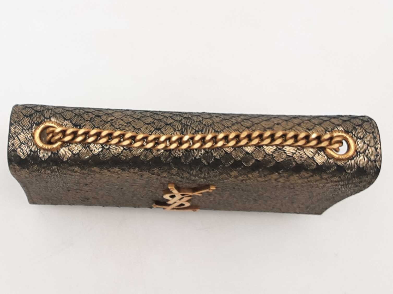 Yves Saint Laurent Small Kate Python Embossed Gol… - image 7