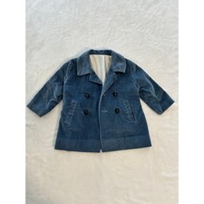 Vintage Millicent's Child's Blue Corduroy Pea Coat See Measurements