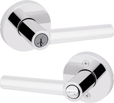 Milan Entry Door Handle with Lock and Key, Secure Keyed Reversible Lever Exterio