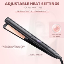 Hair Straightener Flat Iron 1" Titanium Ceramic Ionic - Smooth & Frizz-Free 7