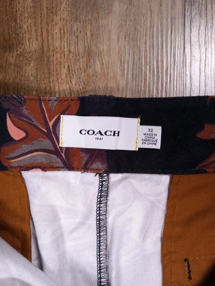 Pantalones Cortos Coach 1941 Pasarela Edición Limitada Estampados Hombres Talla 32 Otoño Hoja Camuflaje Foto 4 de 4