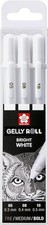 Gelly Roll Basic White Gel Pen Set of 3, Assorted Sizes  Opaque Pens for Hig...