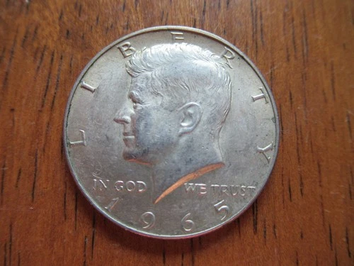 1965 Kennedy US Half Dollar 40% Silver AU  r