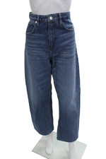 Frame Womens Cropped Wide Leg Dark Blue High Rise Jeans Size 27