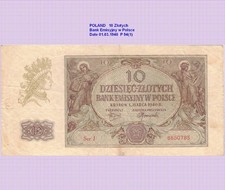 POLEN   POLAND  10 ZLOTYCH  1940  ZWK (VF-XF)P 94(1)  7895##