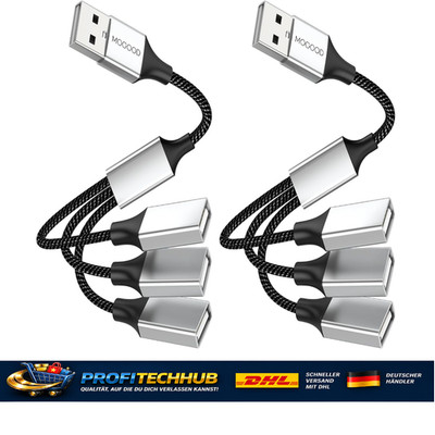 USB Splitter 3 in 1 Kabel 2.0 Adapter Multiport Lade Datenübertragung Laptop