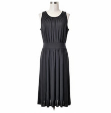 Little Black Sundress Size XS Fit & Flare Open Back Tie Neck Elastic Waist