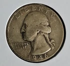 1946 - P  Washington Quarter Silver Coin 25c CIRCULATED 90% SILVER COIN