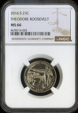 2016-S Theodore Roosevelt Quarter NGC MS66