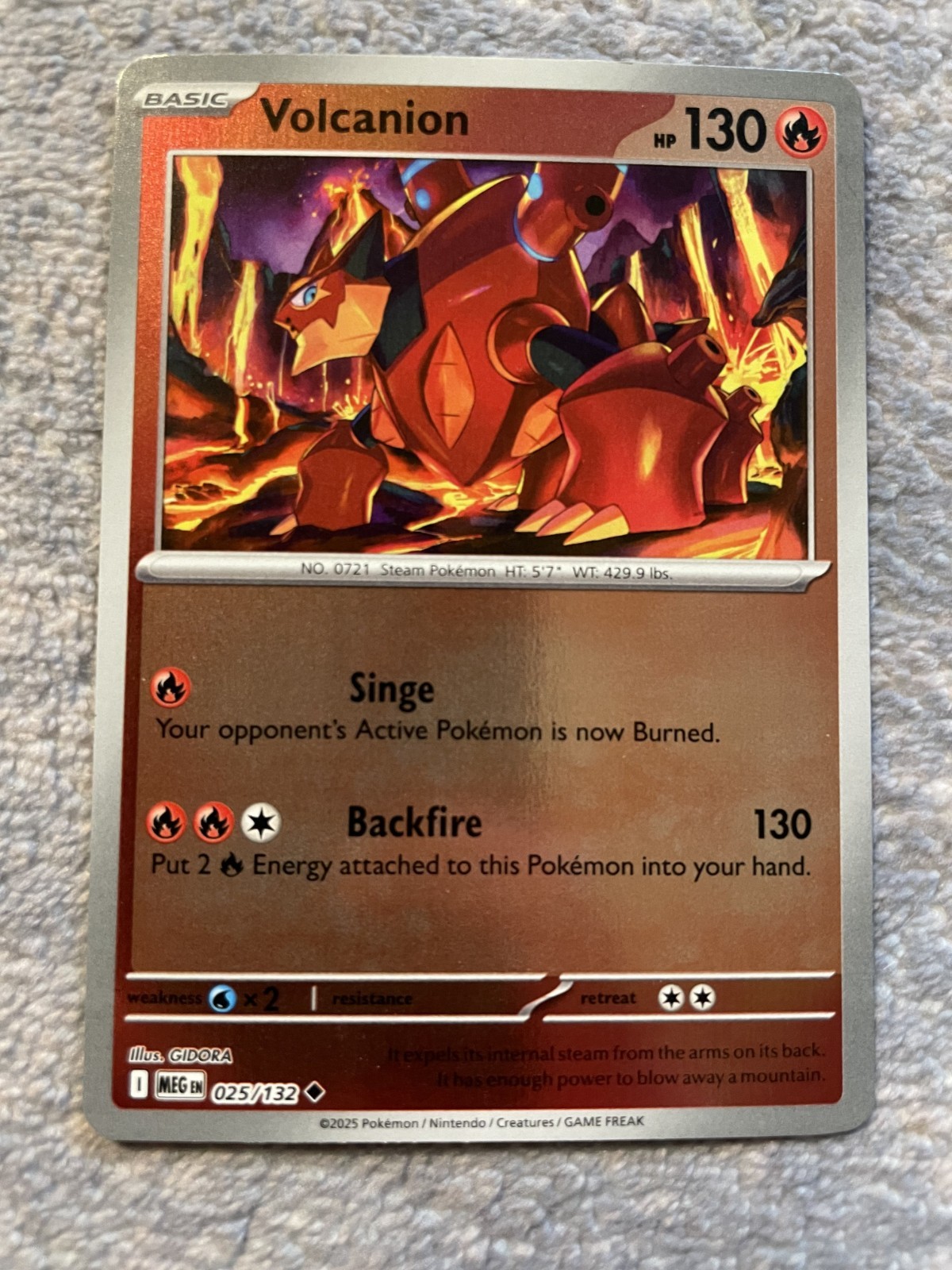 Pokémon Card - Volcanion - Reverse Holo (25/132 - Mega Evolution)