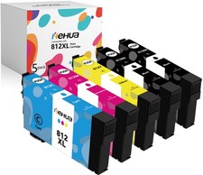 T812 XL 812XL Ink Cartridges for Epson WorkForce WF7840 7820 WF7310 EC-C7000 5PK