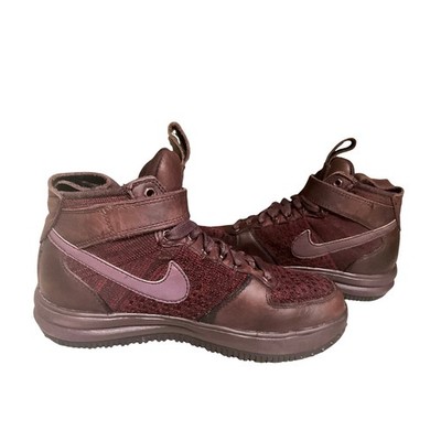 Nike Lunar Force 1 Flyknit Workboot Deep Burgundy WMNS High Top Sneakers Size 7