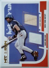 2002 Fleer E-X Hit & Run MIKE PIAZZA Dual Bat Base Rare New York Mets SP 1:240