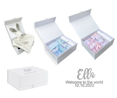 Personalisiert Neu Baby Geschenk Junge Mädchen Andenken Individuell Box Set Bettdecke