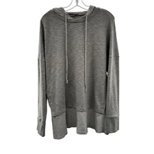 Doe & Rae Women's Lightweight Hoodie Gray/White Size Medium