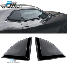 Fits 08-23 Dodge Challenger Window Scoop Side Louver Cover Gloss Black Sun Guard