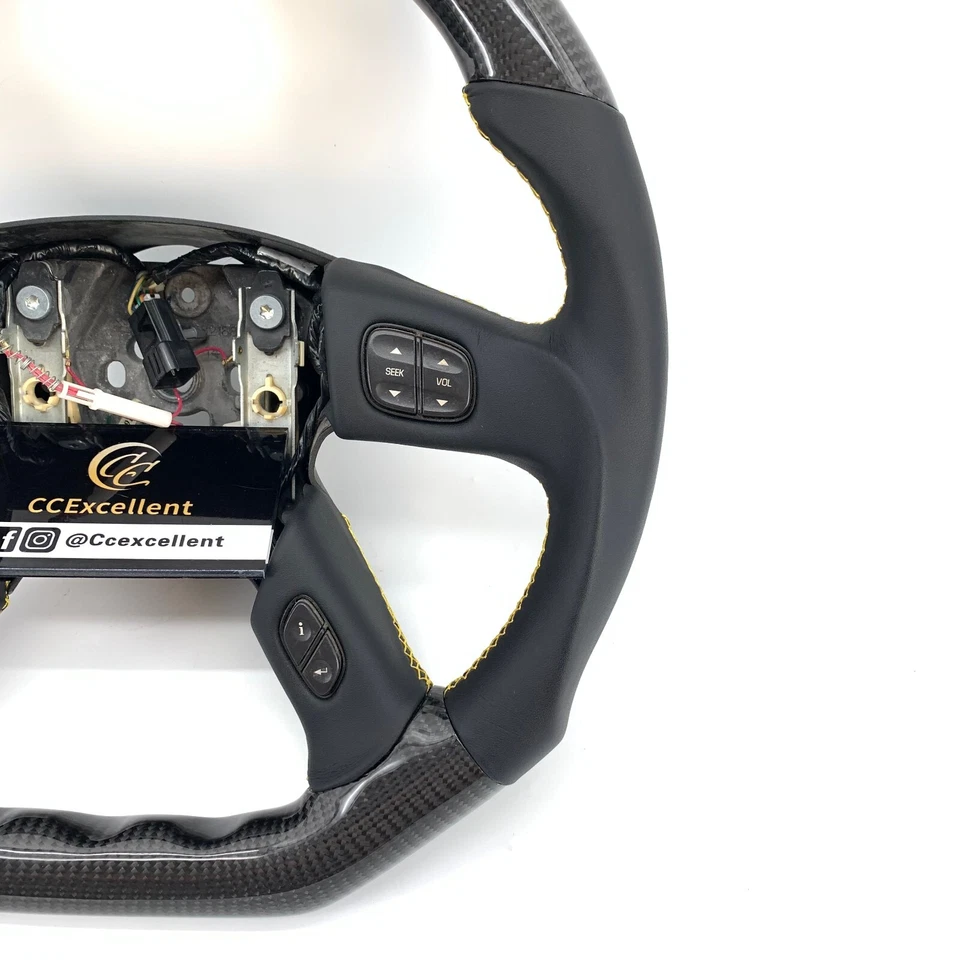 Volante de fibra de carbono real Hummer H2 Gmc Yukon silverado 2003-2007 - Imagem 4 de 4