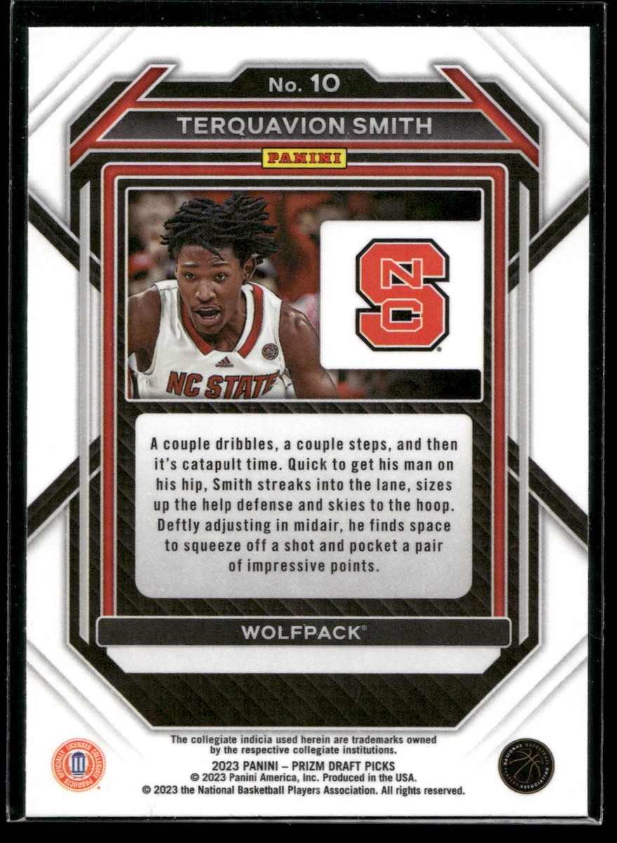 2023-24 Panini Prizm Draft Picks Terquavion Smith ROOKIE CARD NC