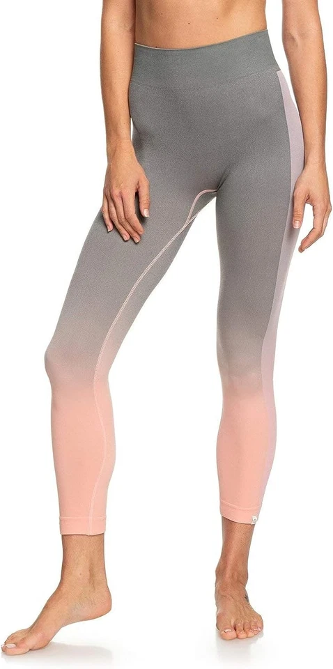 Calça Roxy Feminina Artic Track PEQUENA/PEQUENA Cinza/Roseta Dry Flight Nova Com Etiqueta - Imagem 2 de 4