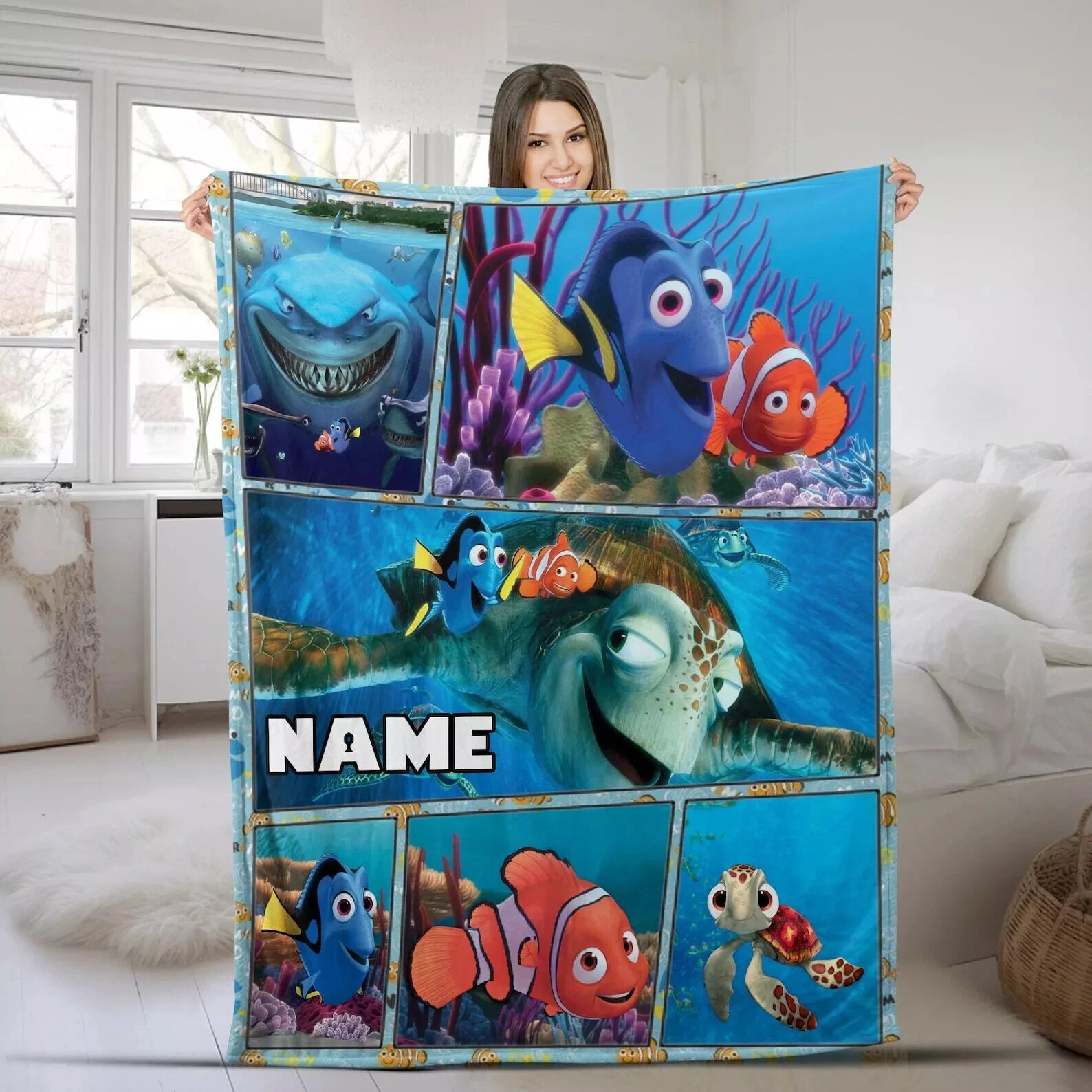 Personalized Family Finding Nemo Fleece BLANKET MOTHER DAY GIFT