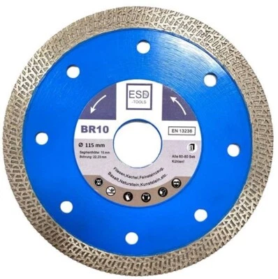 ESD TOOLS Diamantscheibe 115 125 Fliesen Feinsteinzeug Granit Diamant-Trennscheibe dünn