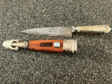 Vintage Tandil El Chaja Argentina Gaucho Knife with Leather Sheath