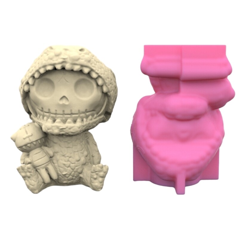 Skull Man Silicone Mold for Epoxy Resin Succulent Flower Pots