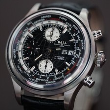 Ball Trainmaster Worldtime Stainless Steel Watch CM2052D-LFJ-BK