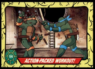 Topps Teenage Mutant Ninja Turtles (1989) Card Action-Packed Workout! Nr. 56
