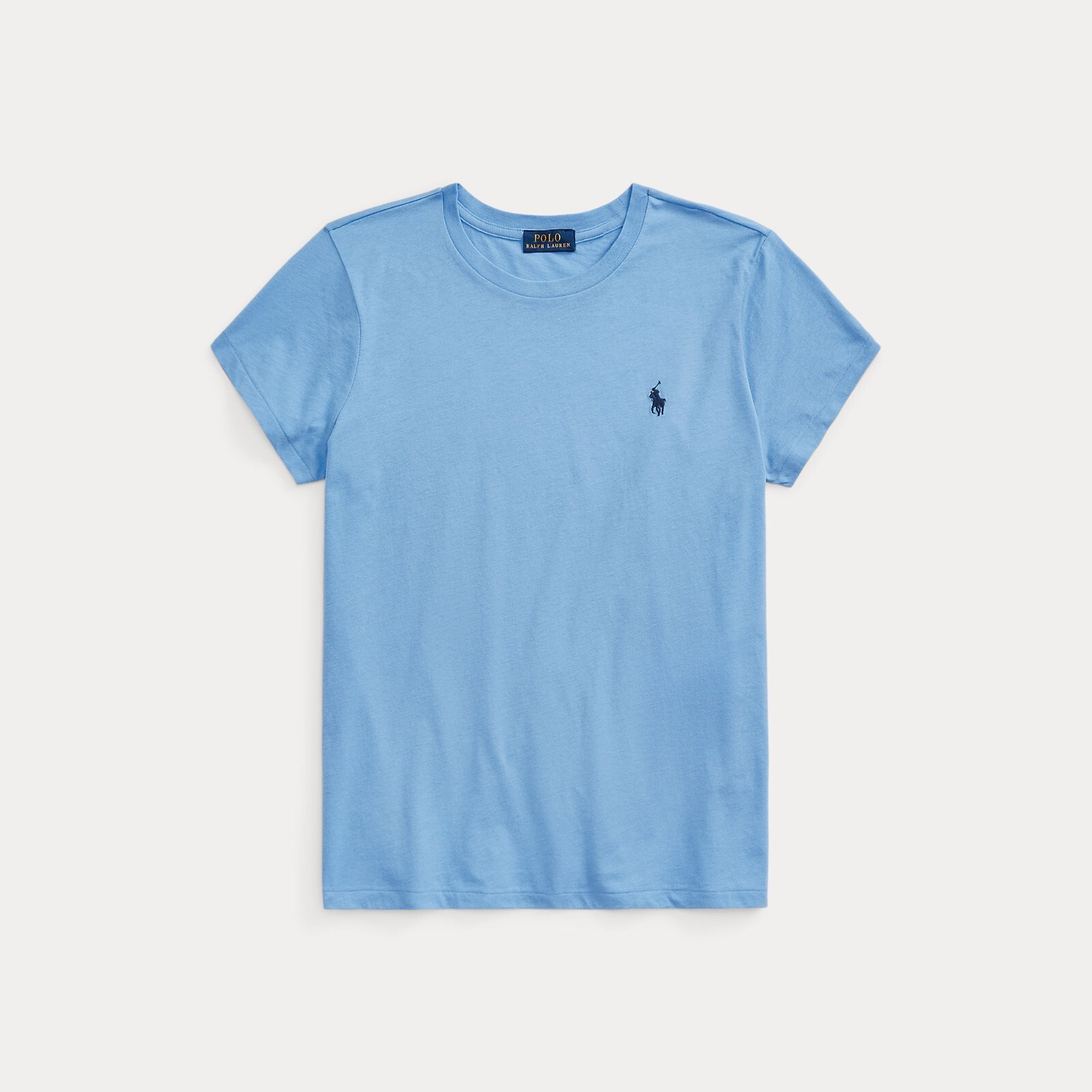 PONY Ralph Lauren Donna TG S T Shirt Maglietta girocollo in jersey cotone Celeste