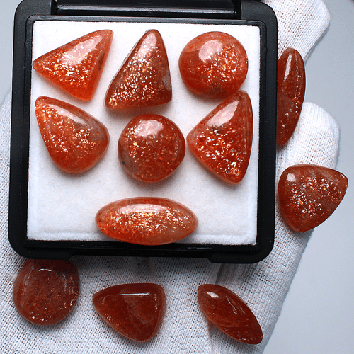 Tanzania 12 piezas confeti natural piedra solar alta calidad 13-22 mm mezcla de piedras preciosas cabujón - Imagen 4 de 11