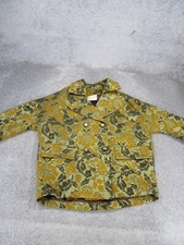 Erika Cavallini Jacket Womens 42 Wool Blend Printed Oversized Gold