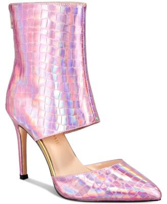 THINGS II COME Women's Iridescent Pink Snake Jelyn Luxurious Shooties 8