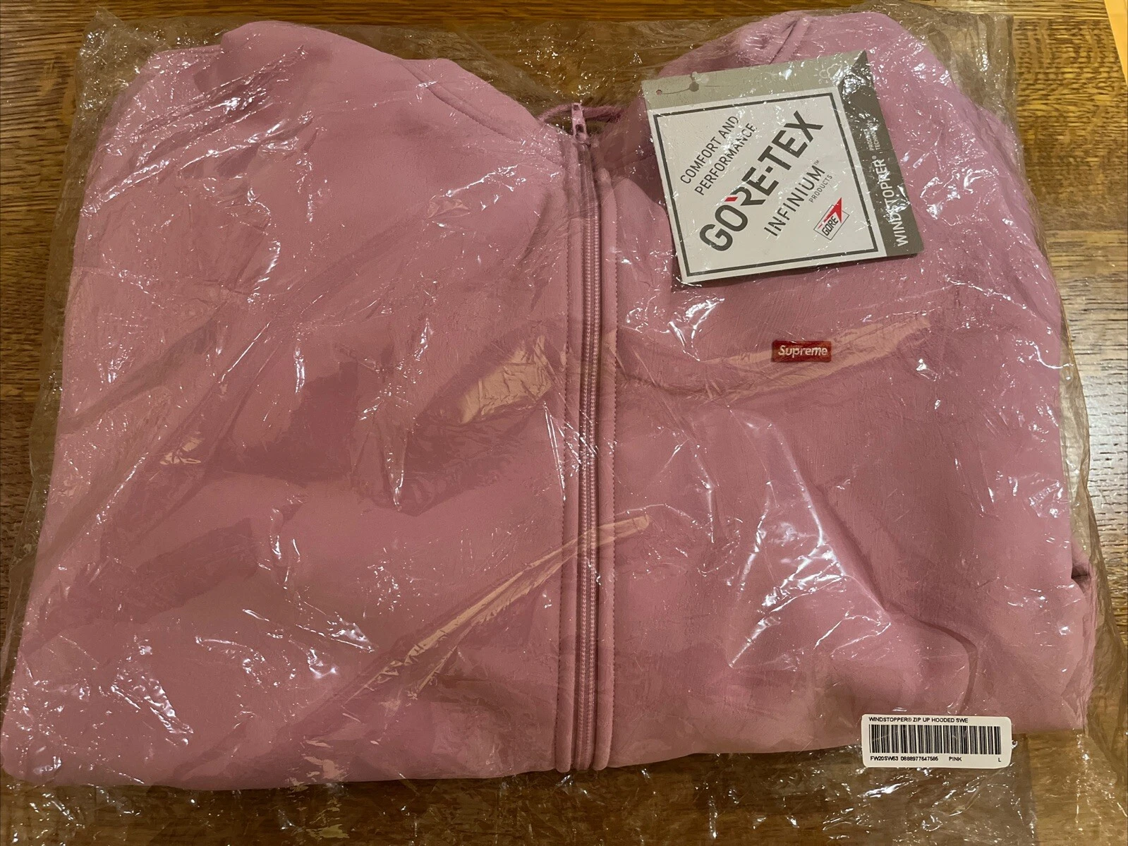 Sweat à capuche zippé Supreme Gore Tex WINDSTOPPER FW20 ROSE neuf scellé avec étiquettes grand
