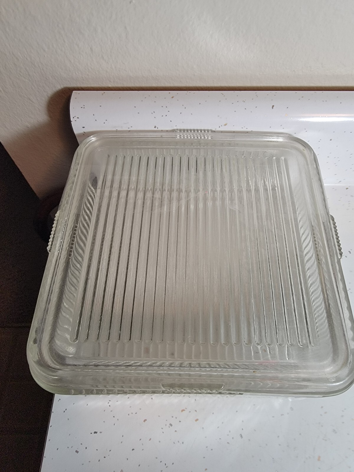 VINTAGE FEDERAL GLASS ? LARGE REFRIGERATOR DISH BOX WITH LID EC eBay