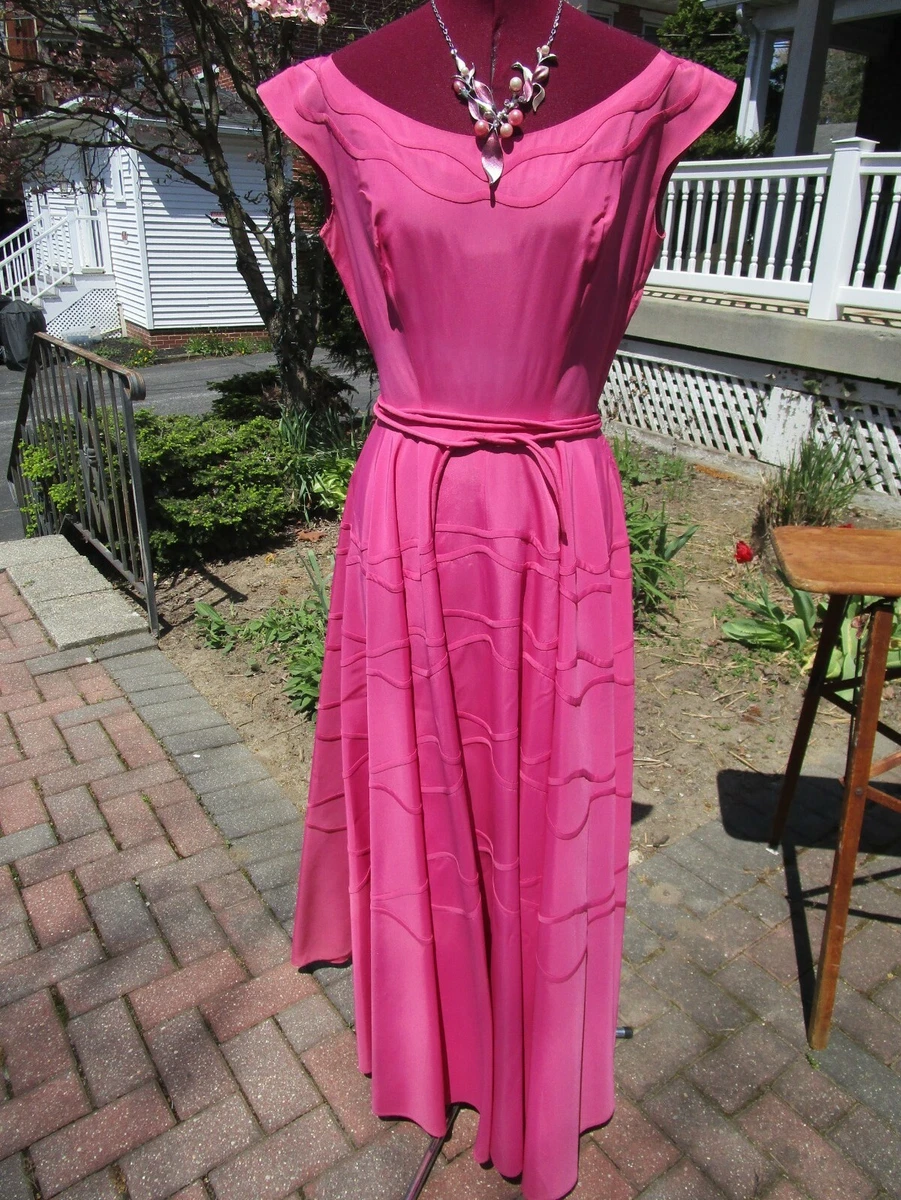 Vintage 1940s Bright Pink Ladies dress eBay