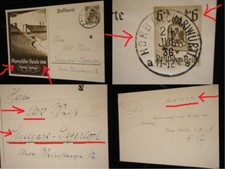 Postkarte Olympia 1936 Berlin Stuttgart Horb 3.Reich Karte Briefmarke Stempel